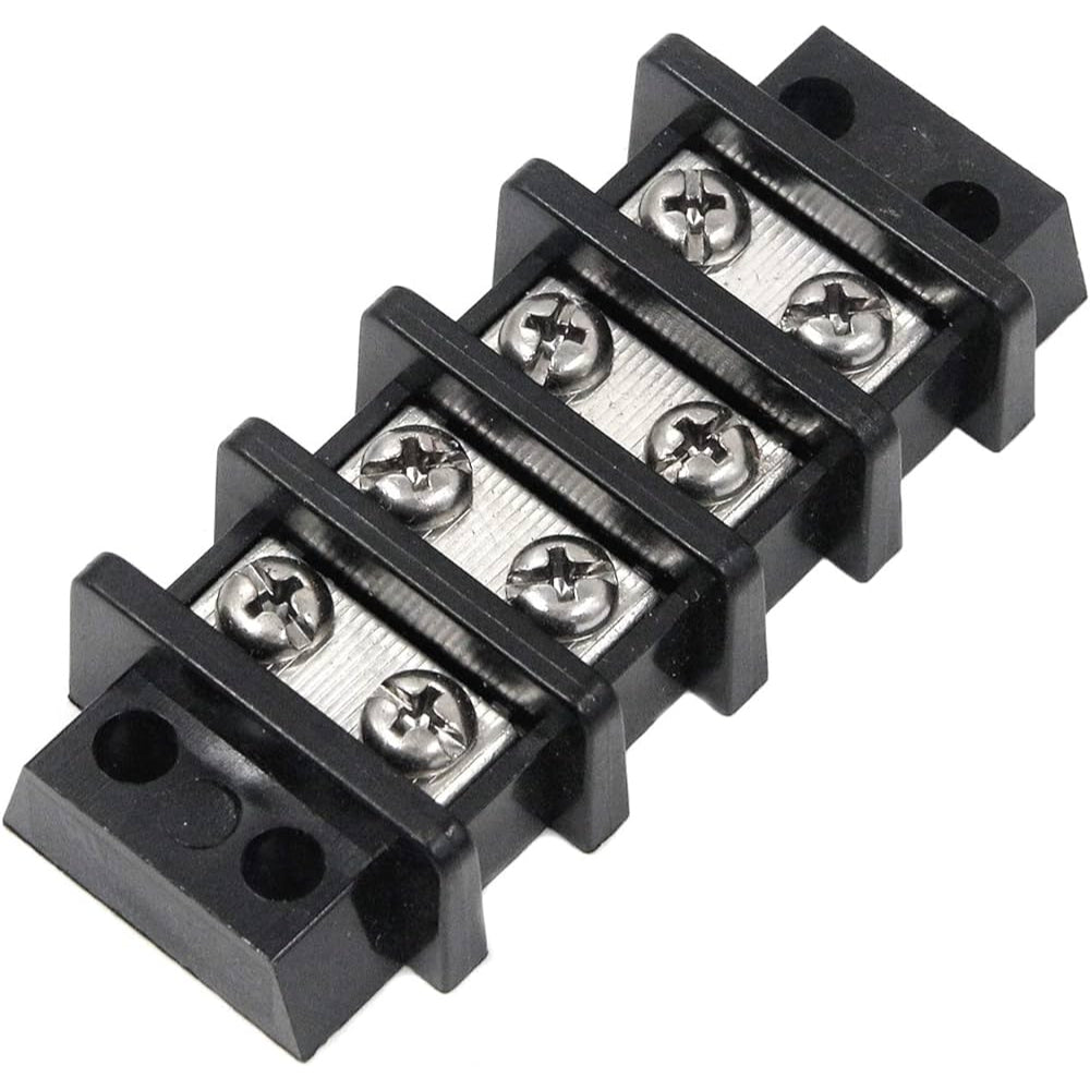 ZOOKOTO 4 Circuit Junction Block,32V DC 60A Dual Brass Bus Bar With Eight 8 32 Screw Terminals(tama%c3%b1o:4 Circuit Junction Block