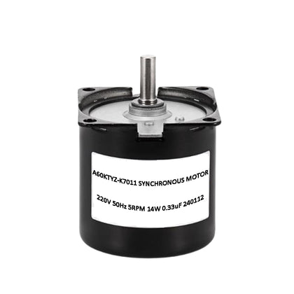 60KTYZ 220V 5 RPM Torque 45 Kg-cm Centre Shaft AC Synchronous Gear 0.33µf Industrial Grade, Highly Reliable and Full Copper Motor