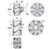 Aluminium Mecanum wheel 5mm mounting hub_drawing