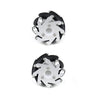 Mecanum Wheel Omnidirectional Aluminium 60mm For Motor Shaft 5mm Left and Right Pair Black and Silver