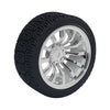 silver rim 65mm robot wheel with rubber tire