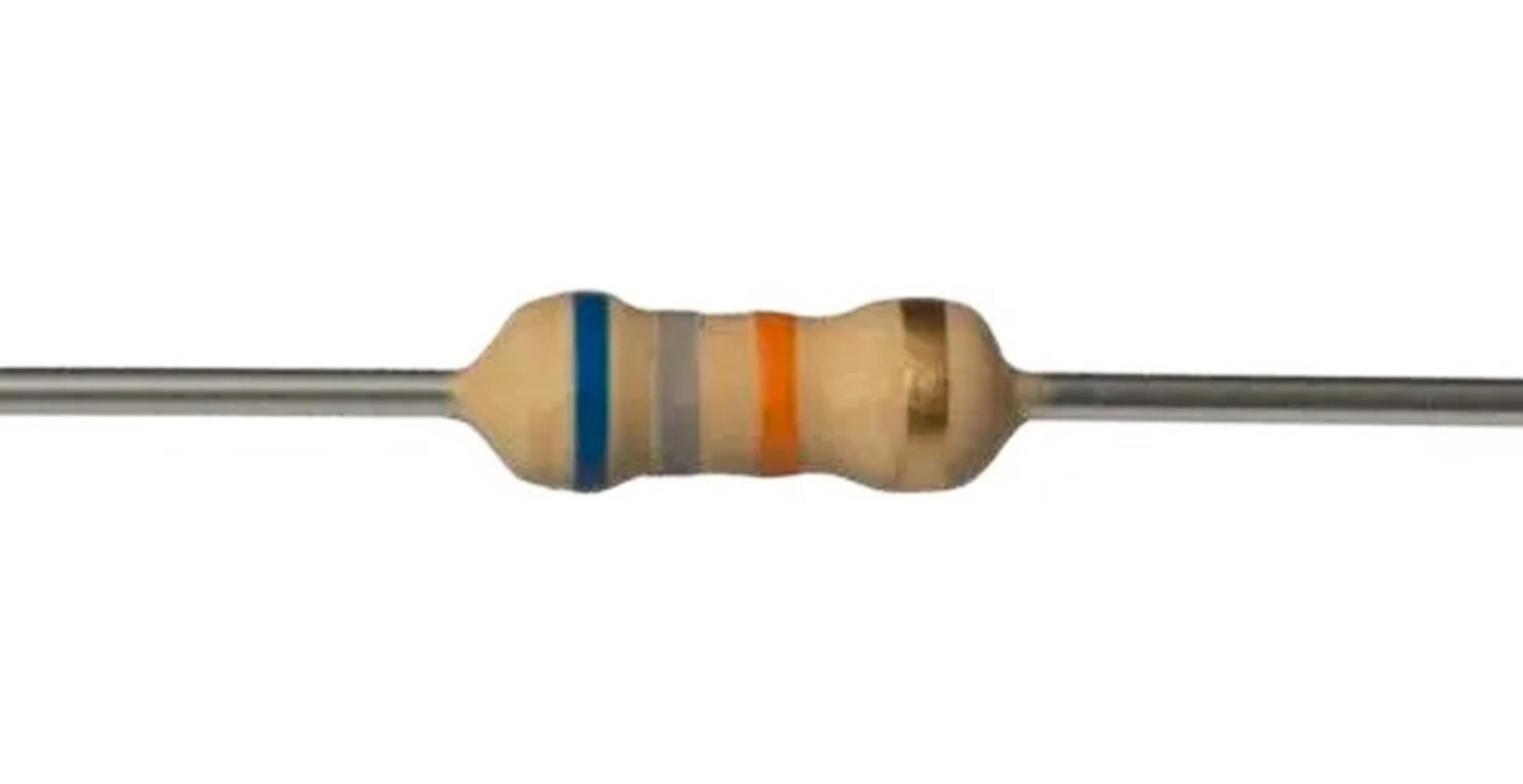 5 Résistances 68 K Ohms (68 000 Ω) - 1/4 Watt - Film Métallique 1% - Lot