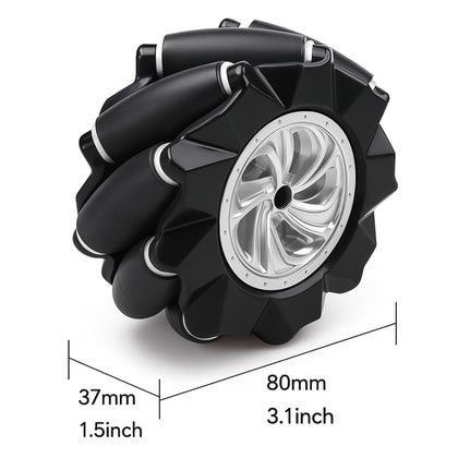 80mm omnidirectional wheels robot right view