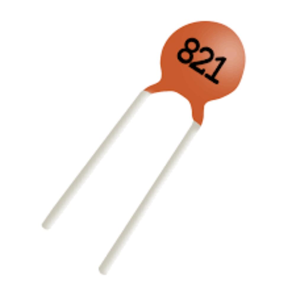 Condensatori Ceramici Multistrato DIP 820pF NPO COG 50V 5mm – Lotto Da 100 Pezzi