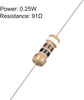 91Ohm 1/4 w-2