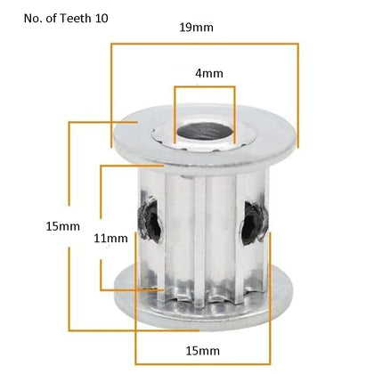 AF XL10Synchronous Wheel Pulley Teeth 10 Hole 4mm_drawing