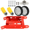 Red 2WD Aluminum Alloy DIY Robot car chassis Kit