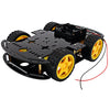 Black 4 WD Smart Car Chassis For Robot Car Chassis wheels motors battery holder