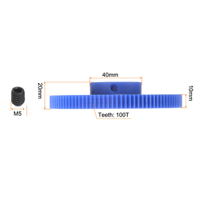 Blue Spur Nylon Gear 1 Moldule 100 teeth Hole 10mm_1