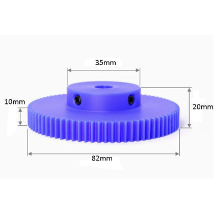 Blue Spur Nylon Gear 1 Moldule 80 teeth Hole 8mm_1