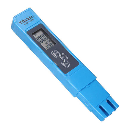 Blue TDS and EC Digital LCD Meter Conductivity Tester