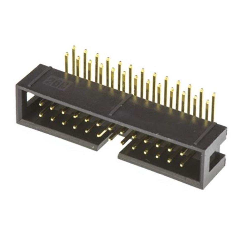 Close‑up of 2×13 right-angle IDC Socket Box header