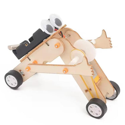 DIY STEM Wooden Bionic Moving Spider Robot Toy for Children-1
