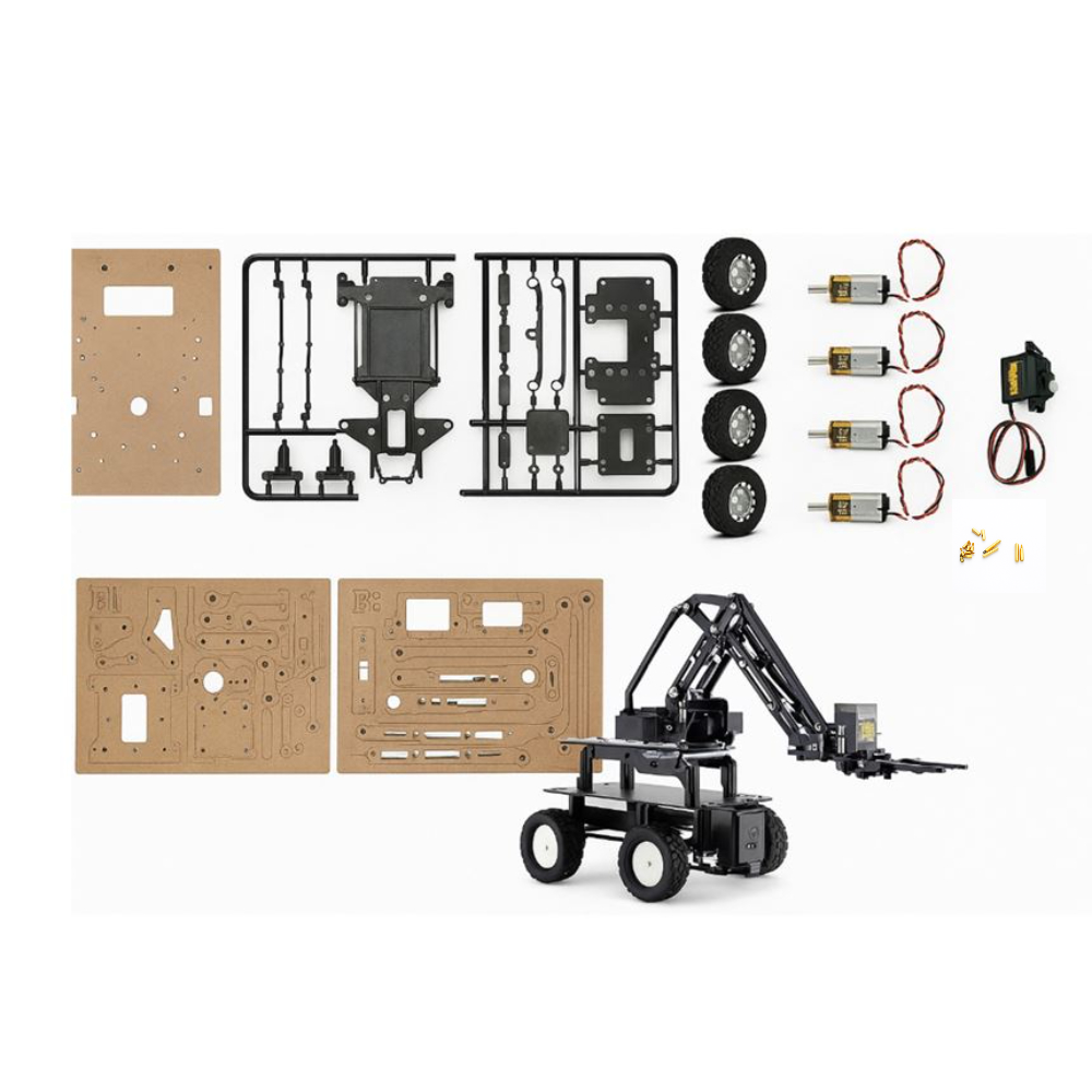 Dual Mode 4-Wheel Chassis Car with Robotic Arm – Motors Included