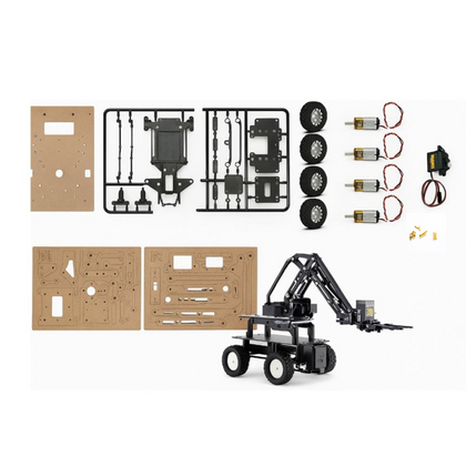 Dual Mode Four Wheel Chassis Car with Robotic Arm structural Parts with motors without controller