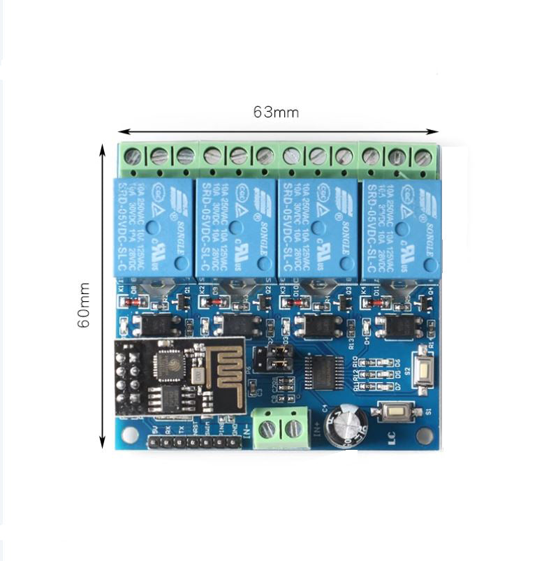 4 Channel WiFi Relay Module - Smart Switch For Home Automation With Alexa Google
