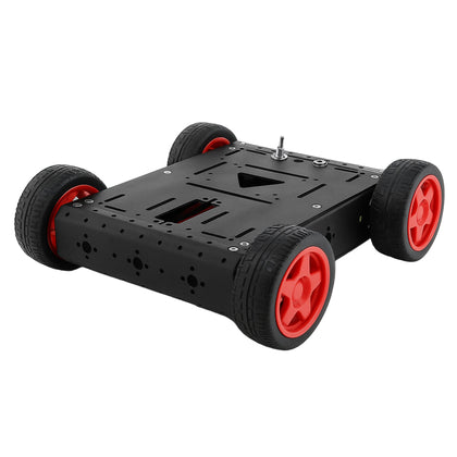 Export Quality 4WD Aluminum alloy DIY Robot car with motor and wheels(Black)