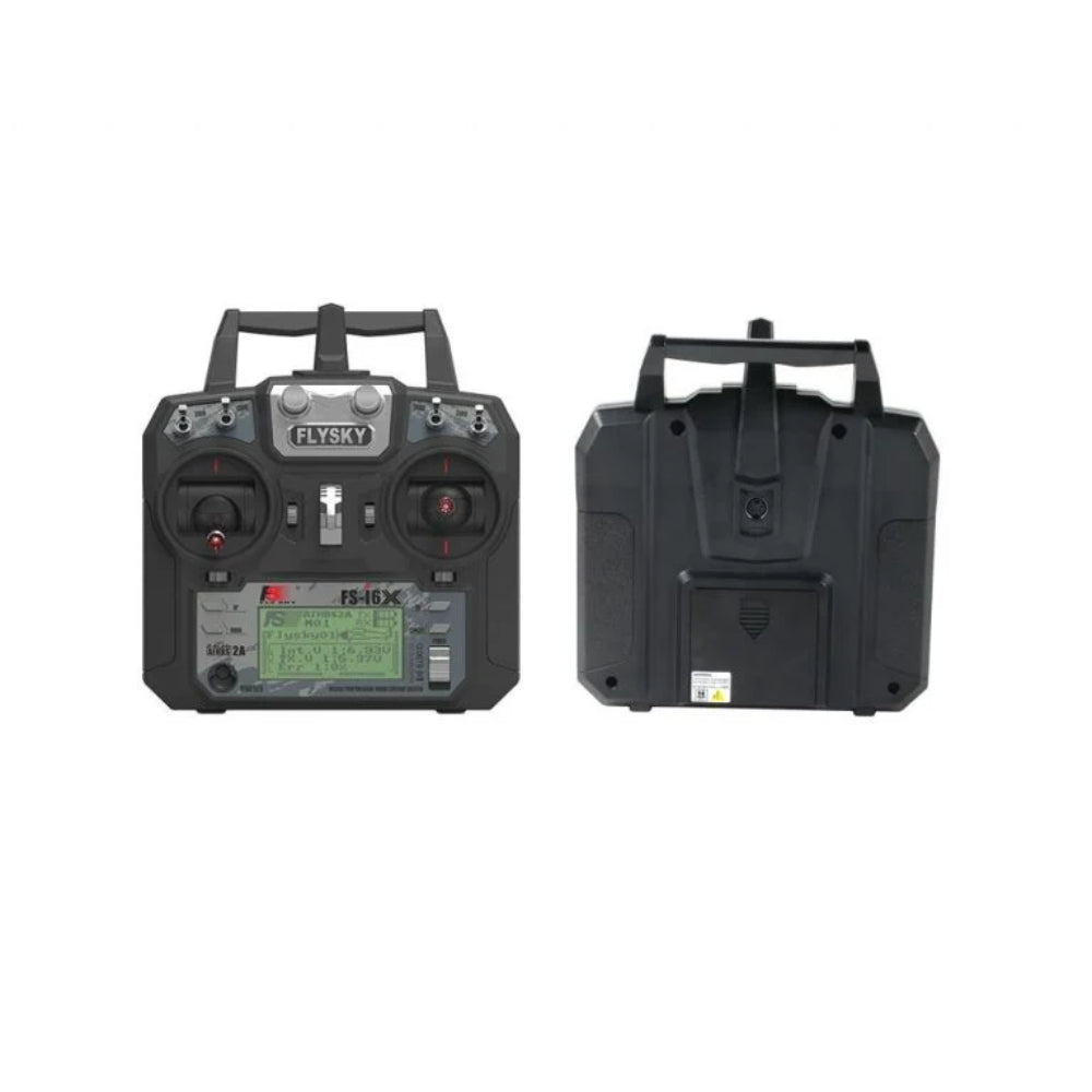FLYSKY FS-i6X 10-kanaals zender met FS-iA6B ontvanger, 2,4 GHz RC-controller voor RC-auto's, boten, vliegtuigen, helikopters, drones, robots en bouwvoertuigen (modus 2