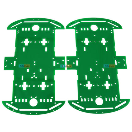 Green 4 WD Smart Car Chassis For Robot Car Chassis wheels motors battery holder