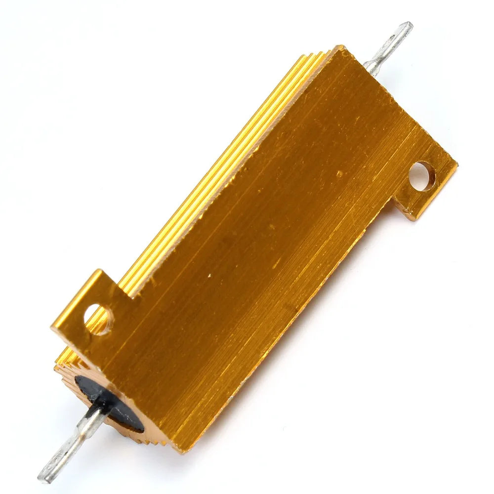 thumbnail image 2 of 100W 1 Ohm Aluminum Shell Wirewound Resistor - Golden, 1R High Power For Electronics Projects 2 of 6