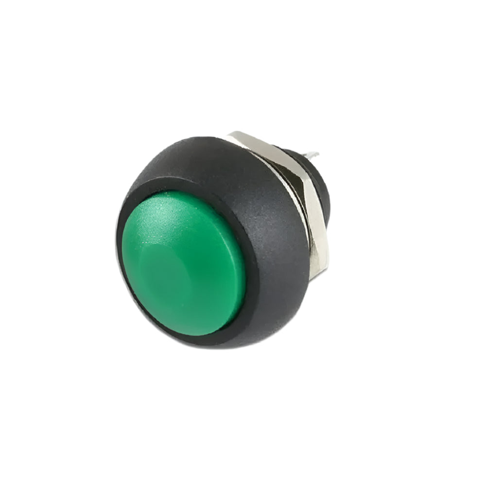 Green Waterproof PBS-33B 12MM 2PIN Self-Reset Mini Round Push Button