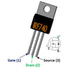 IRF740 TO-220 N-Channel MOSFET 400V 10A SMD Power Transistor-3
