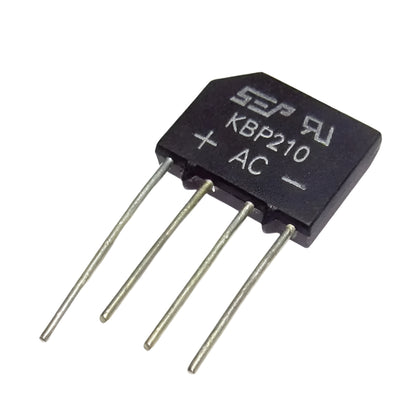 KBP210 Bridge Rectifier 1000V 2A in KBP-4 DIP Package for AC to DC conversion