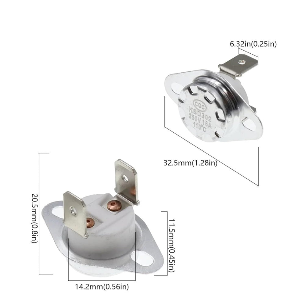 KSD302 Temperature Control Switch 90 Degree Normally Open, 16A 250V AC Thermostat-3