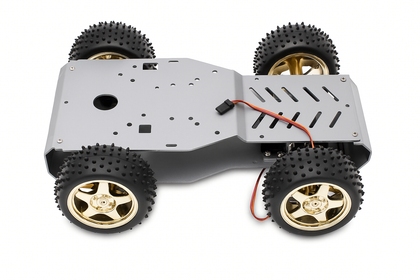 Motor and Servo Metal Smart Chassis Car Robot Platform with 85mm Rubber Wheels-1
