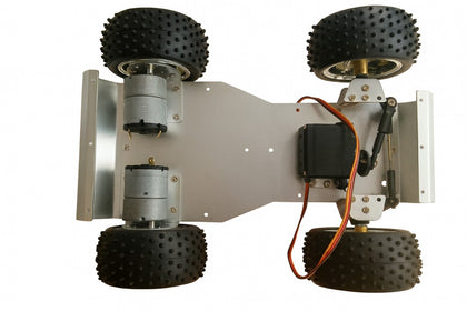 Motor and Servo Metal Smart Chassis Car Robot Platform with 85mm Rubber Wheels-2