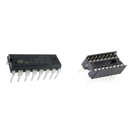L293D Motor Driver IC With 16 Pin IC Base