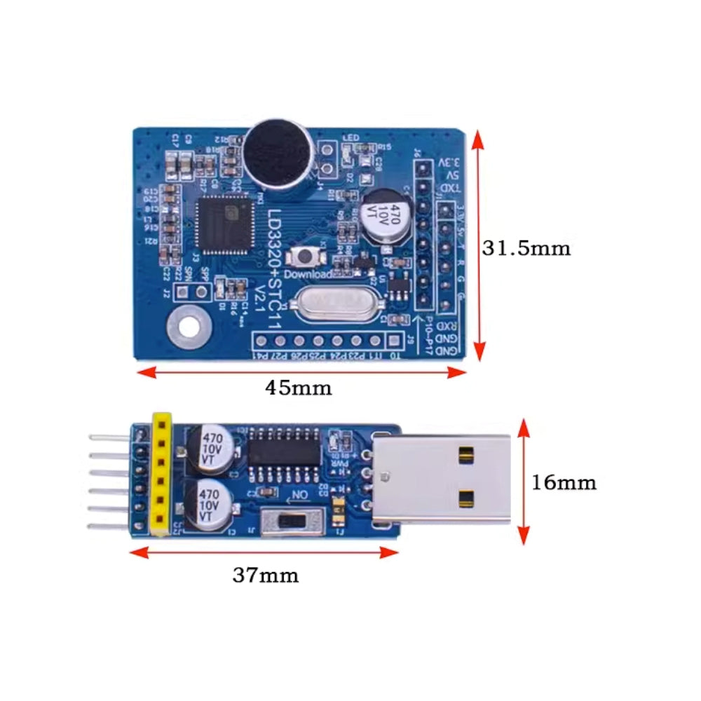 Voice Detection Module LD3320 Speech Recognition Module with STC11 Microcontroller