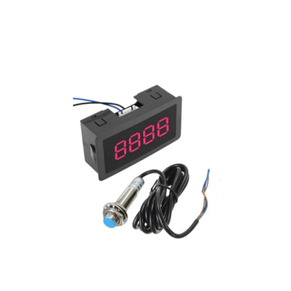 LED 4 Digit Red Display Indicators Tachometer+Hall Proximity Switch Sensor NPN+1