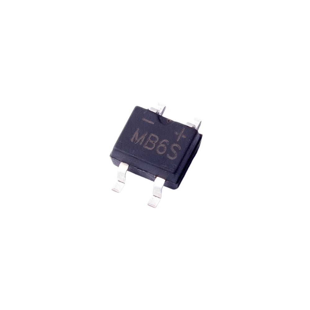 MB6S Bridge Rectifier – 0.5A 600V, Ultra-Thin SMD Package
