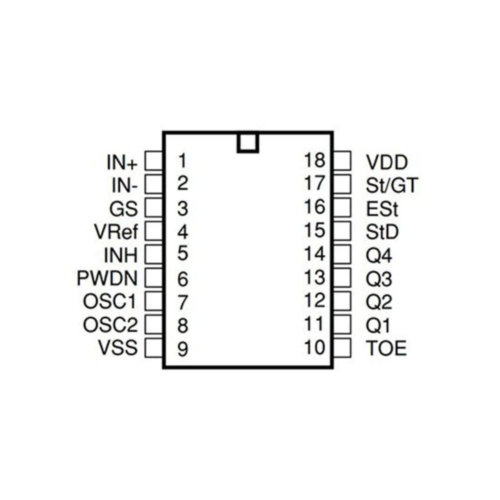 Reland Sun 10 Pezzi MT8870DE MT8870CE DIP18 – Circuito Integrato Decoder DTMF – DIP-18