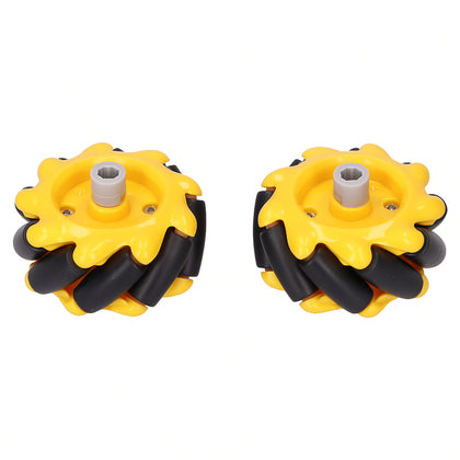 60mm yellow mecanum wheel left-right pair