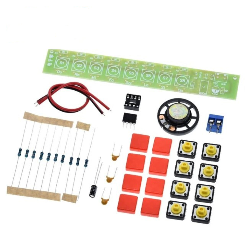 Kit De Piano Electrónico NE555 De 8 Notas – Placa De Circuito Para Soldadura DIY – Proyecto De Electrónica Educativa Para Aprender Y Practicar