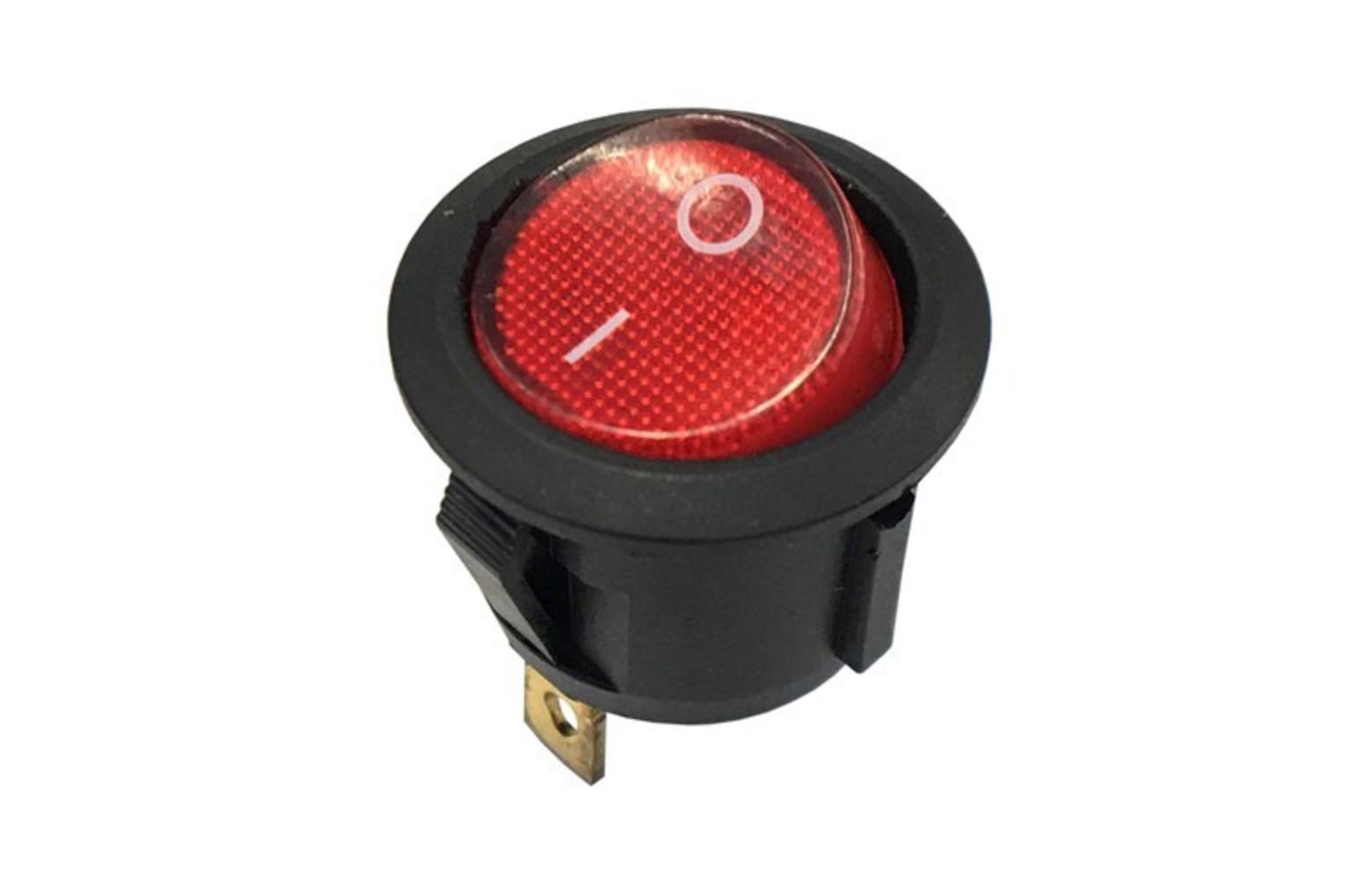 On-Off Round Rocker Switch 3feet- 6A 250V (RED)