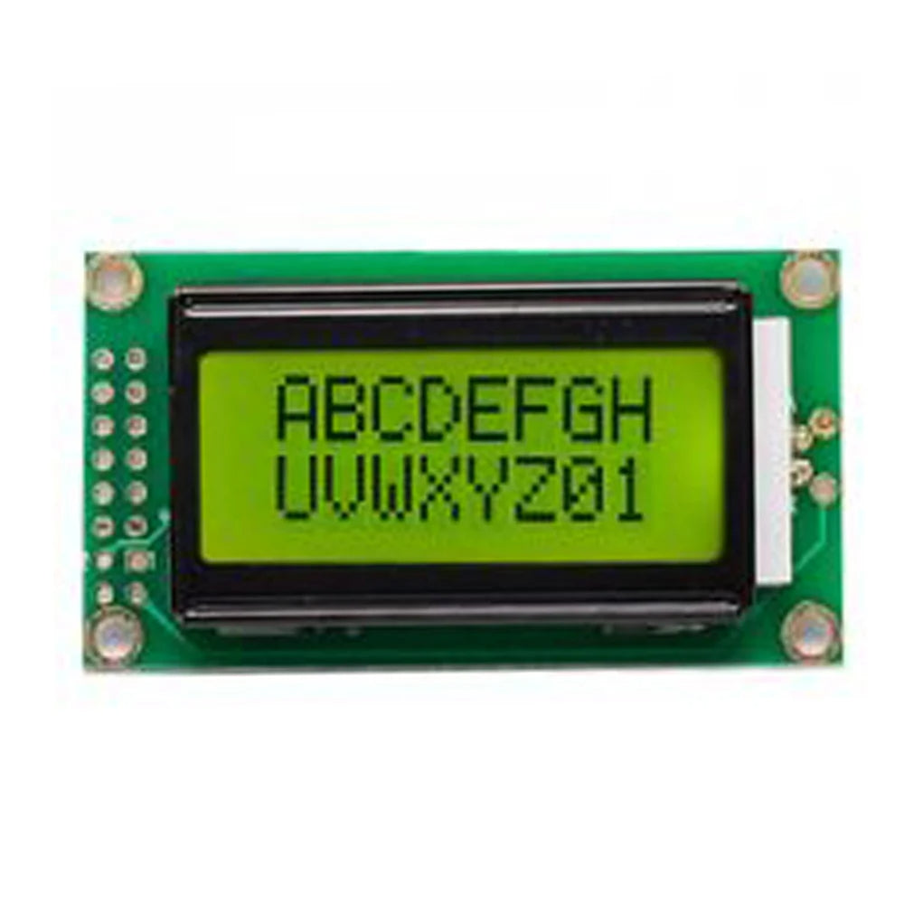 Original JHD 8x2 Character LCD Display - Yellow Backlight