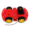 Red 4 WD Smart Car Chassis For Robot Car Chassis wheels motors battery holder