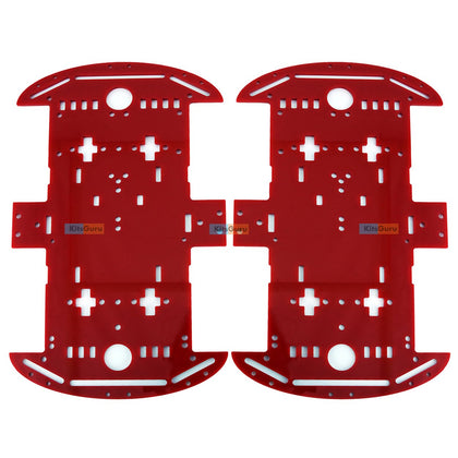 Red 4 WD Smart Car Chassis For Robot Car Chassis wheels motors battery holder