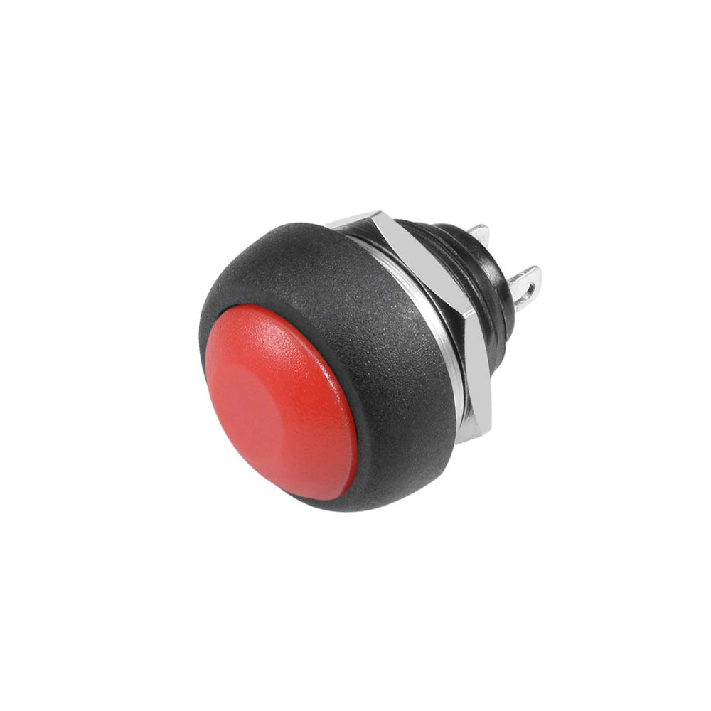 Red Waterproof PBS-33B 12mm 2-Pin Mini Push Button