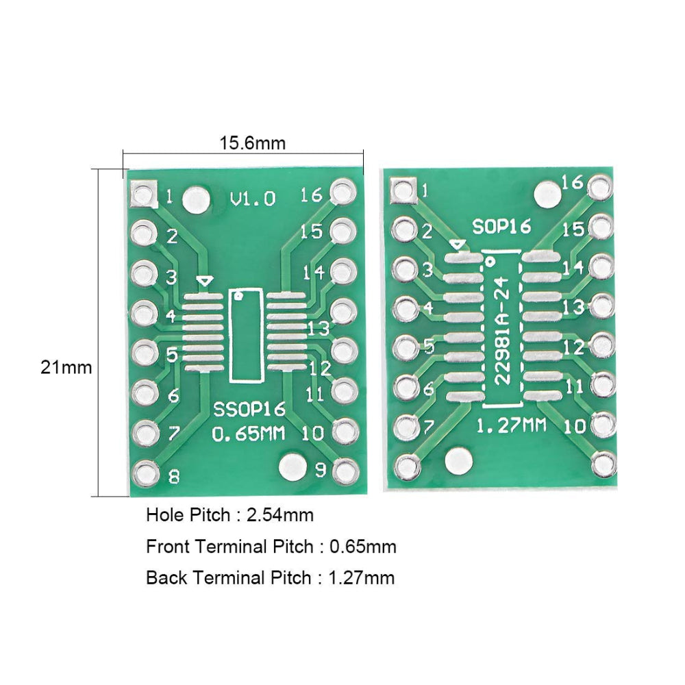 Buy SOP16 SSOP16 DIP16 Adapter Printed Circuit Board PCB 0 65 1 27mm buy-sop16-ssop16-dip16-adapter-printed-circuit-board-pcb-0-65-1-27mm