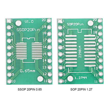 SSOP20 0.65 and 1.27mm pitch adapter board