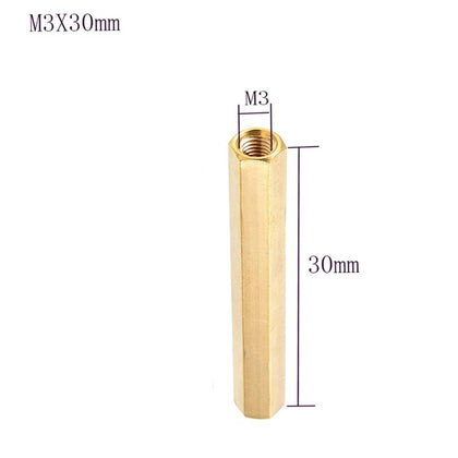 Single head Female to Female M3 hexagonal hollow copper column screw  30mm-1