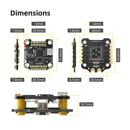 SpeedyBee Flying Tower F405 V3 50A F4 Flying Tower Flight Control ESC Bluetooth Adjustment FPV Traveling Drone_DRAWING