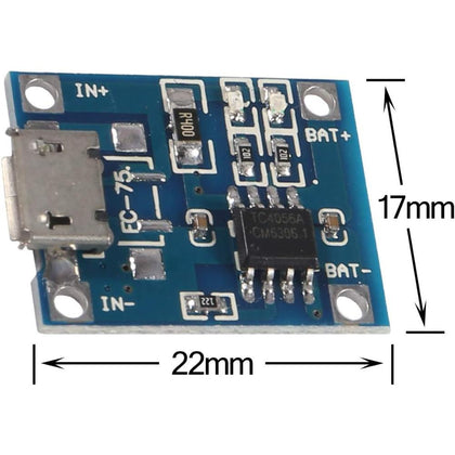 TC4056 1A Li-Ion Lithium Battery Charging Module – Micro B USB-1