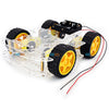 Transparent Smart Car Chassis 4WD Chassis wheels motors battery holder