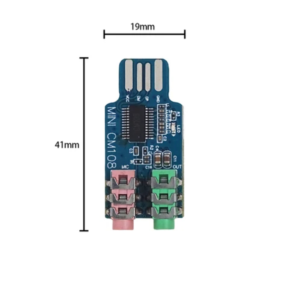 CM108 Mini USB Sound Card Module Driverless External Audio