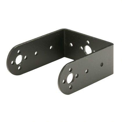 Black long U-shaped metal bracket for robotics
